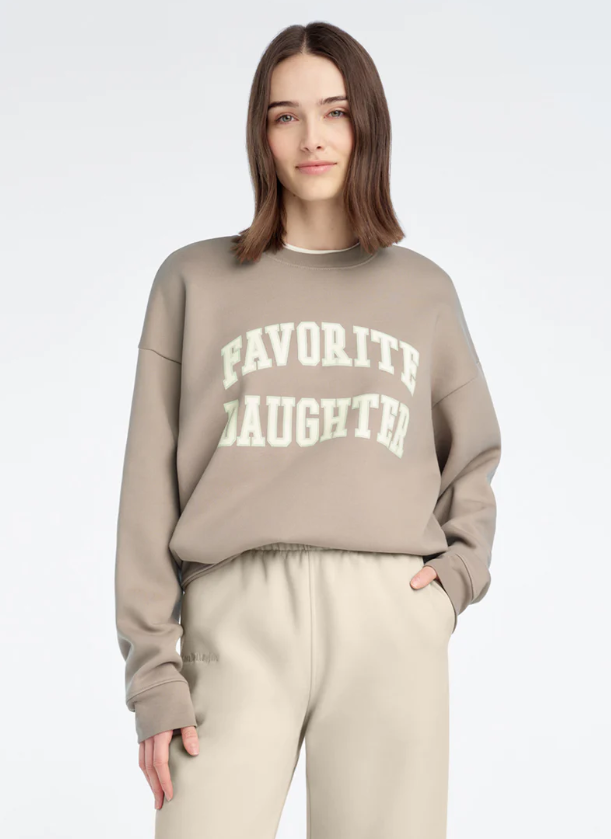 THE COLLEGIATE SWEATSHIRT - SOFT TAUPE/GARDENIA