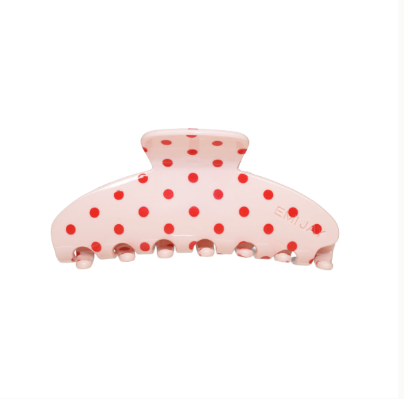 BIG EFFING CLIP IN BLUSH POLKA DOT