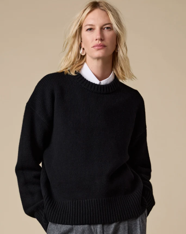 THE CASHMERE SIGNATURE CREW - BLACK