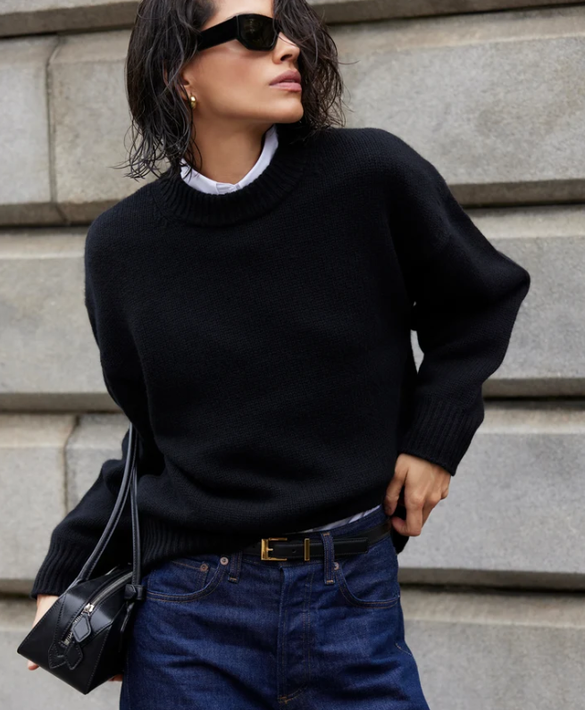 THE CASHMERE SIGNATURE CREW - BLACK