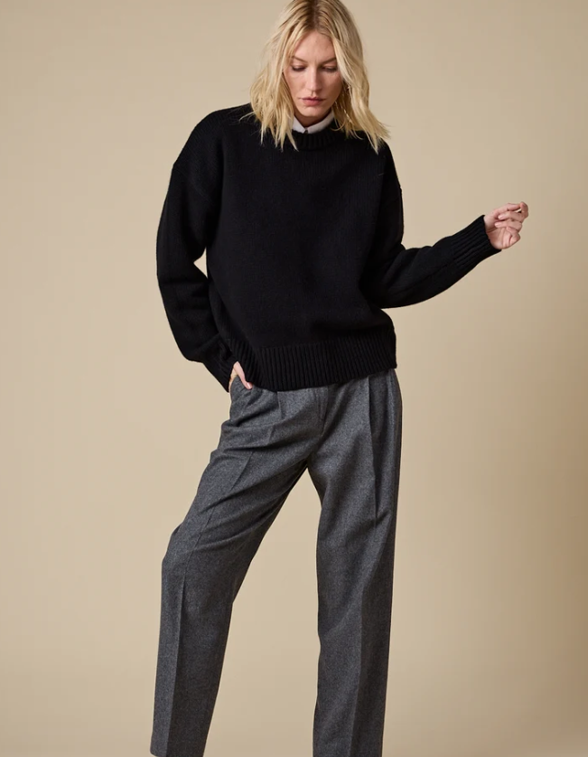 THE CASHMERE SIGNATURE CREW - BLACK