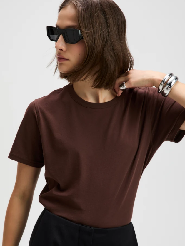 THE ICONICALLY SOFT PERFECT TEE - CHOCOLATE