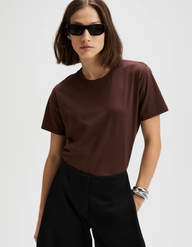 THE ICONICALLY SOFT PERFECT TEE - CHOCOLATE