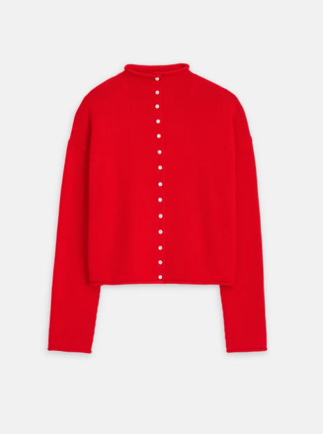 TAYLOR CARDIGAN IN COTTON CASHMERE - FIRE RED