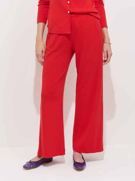 SCOUT PULL ON PANT IN COTTON RIB - TOMATO