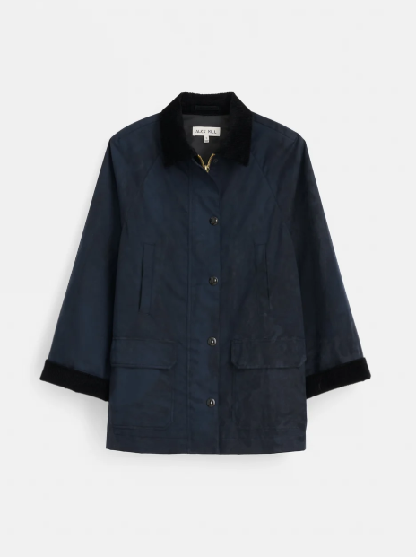 CHILTERN STREET JACKET IN WAXED COTTON - NAVY