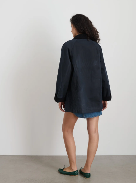 CHILTERN STREET JACKET IN WAXED COTTON - NAVY
