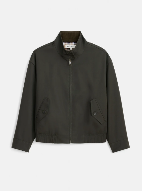 BRIGHTON ZIP JACKET IN TWILL GABARDINE - AUTUMN GREEN