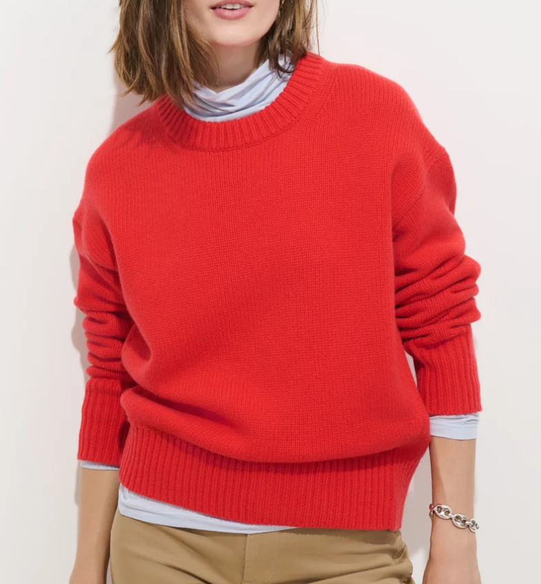 NOTTINGHILL SWEATER IN WOOL COTTON BLEND - BRIGHT RED