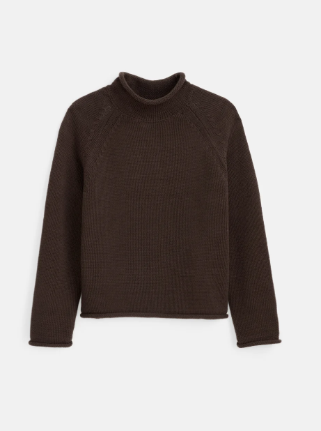 LENNOX SWEATER IN COTTON - DARK CHOCOLATE