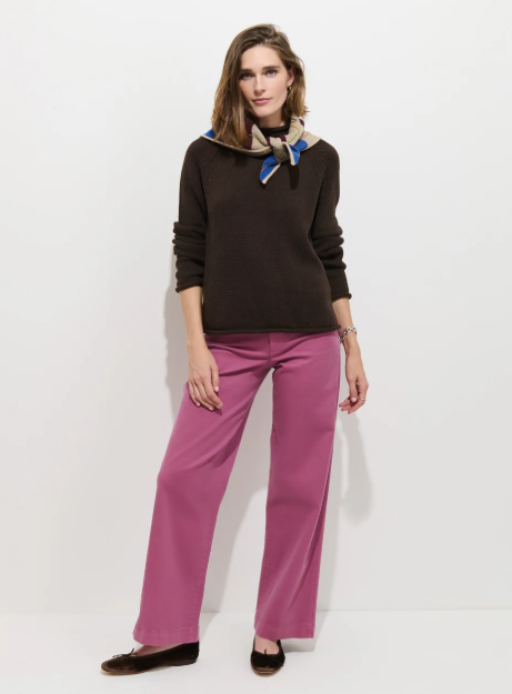 LENNOX SWEATER IN COTTON - DARK CHOCOLATE