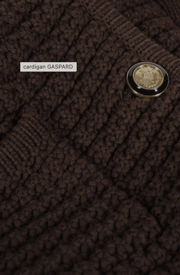 GASPARD LONG SLEEVE CARDIGAN - BROWN