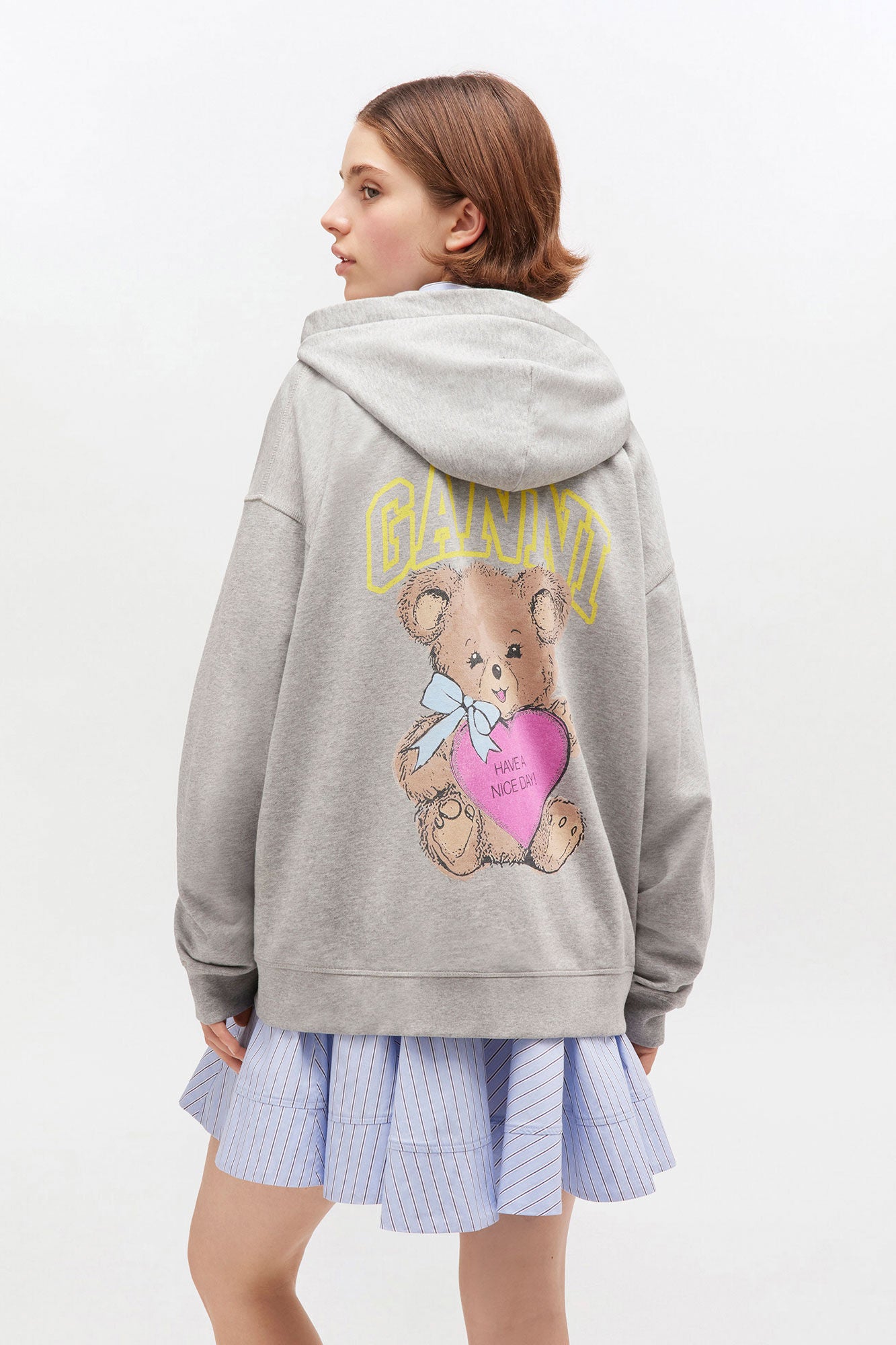 GREY TEDDY ZIP HOODIE