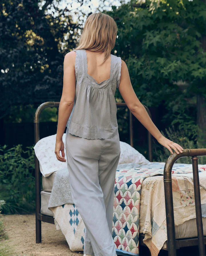 THE EYELET EASY SLEEP PANT - RAINWATER