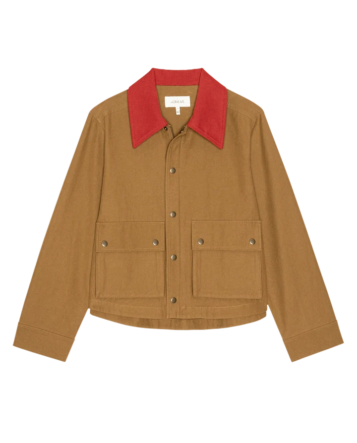 THE SWINGY JACKET - RUST WITH BRIGHT RED