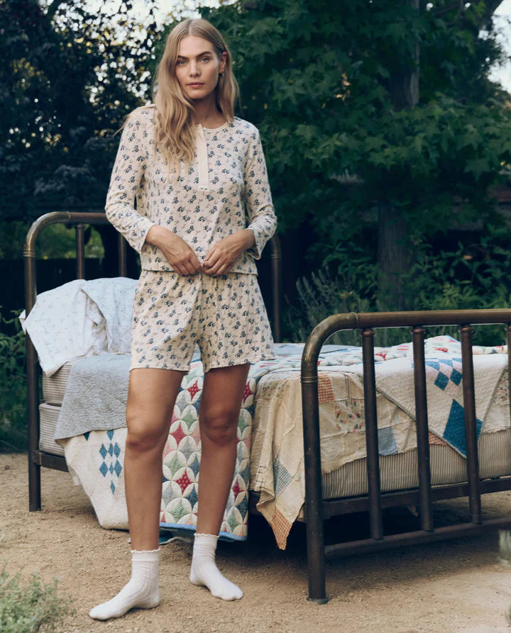 THE CROP SLEEP HENLEY - INDIGO ROSE