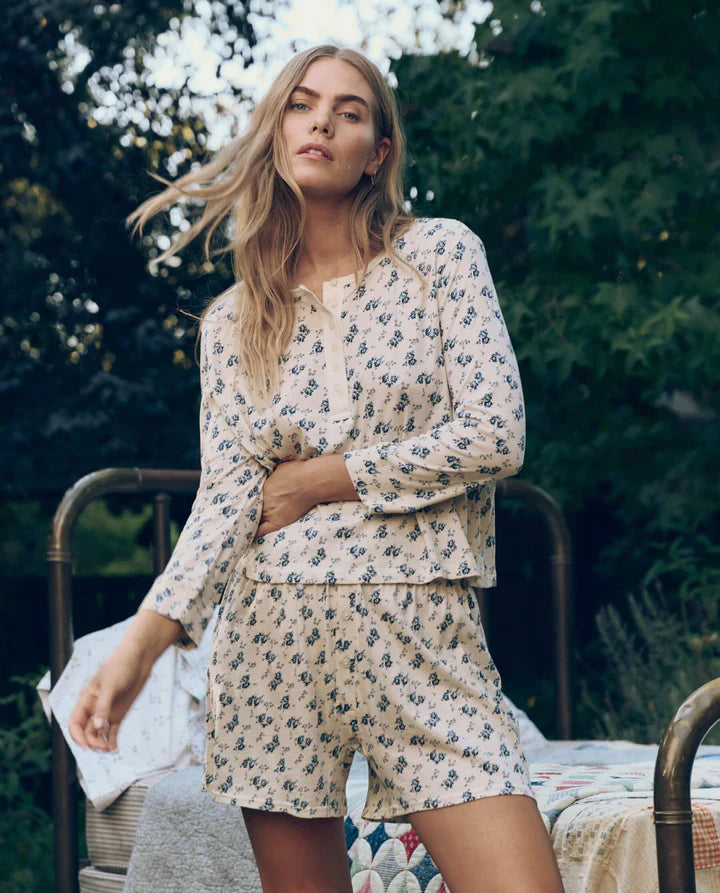 THE CROP SLEEP HENLEY - INDIGO ROSE