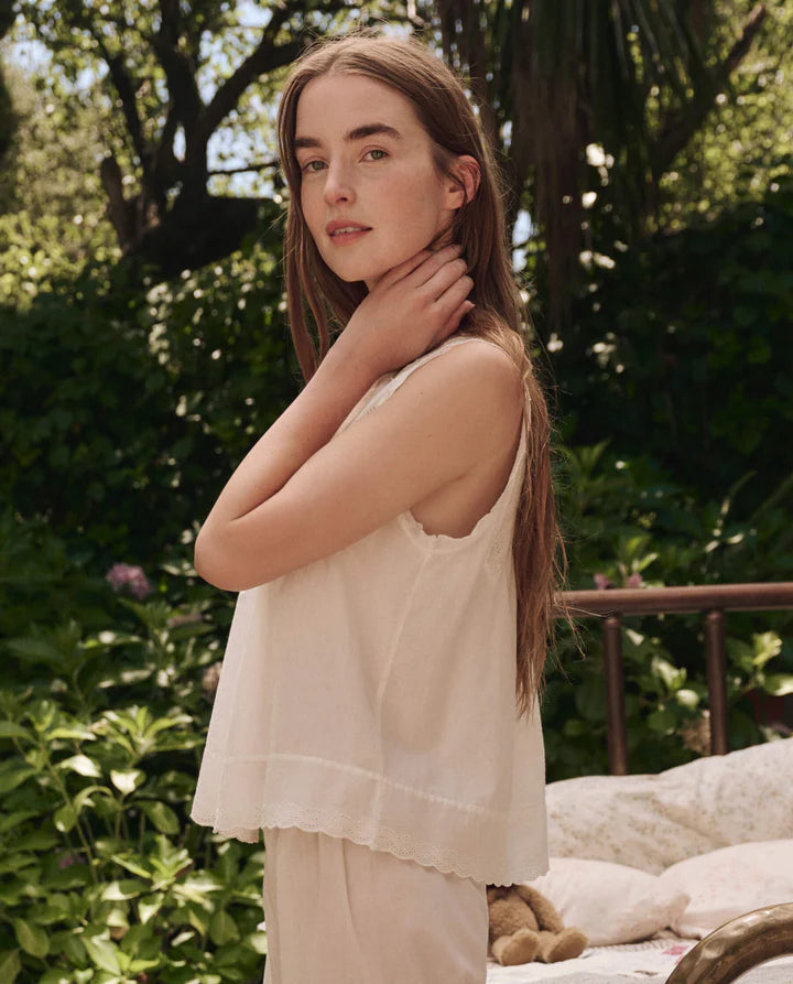 THE EYELET TANK - TRUE WHITE