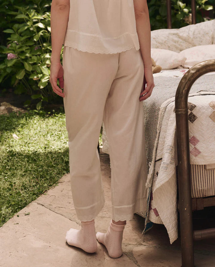 THE EYELET EASY SLEEP PANT - TRUE WHITE