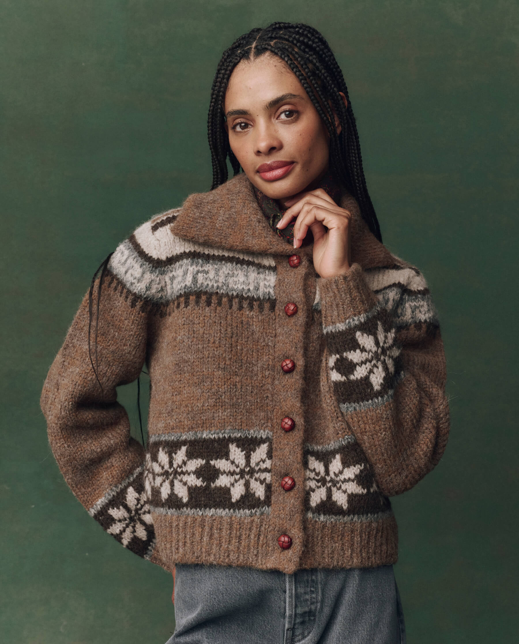 THE NORIDC SCHOLAR CARDIGAN - HICKORY FAIR ISLE
