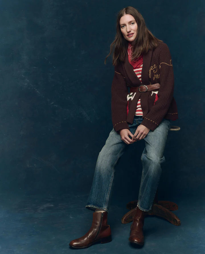 THE LASSO LODGE CARDIGAN - UMBER