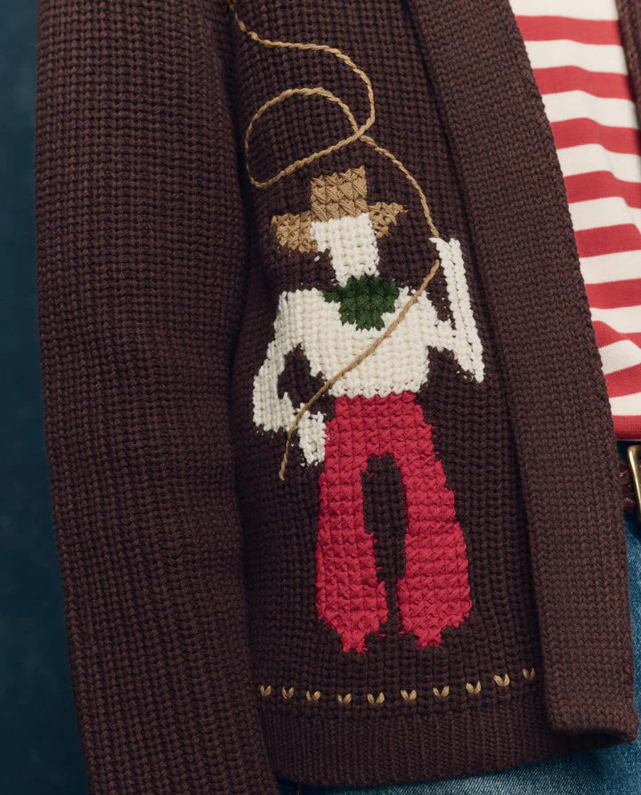 THE LASSO LODGE CARDIGAN - UMBER