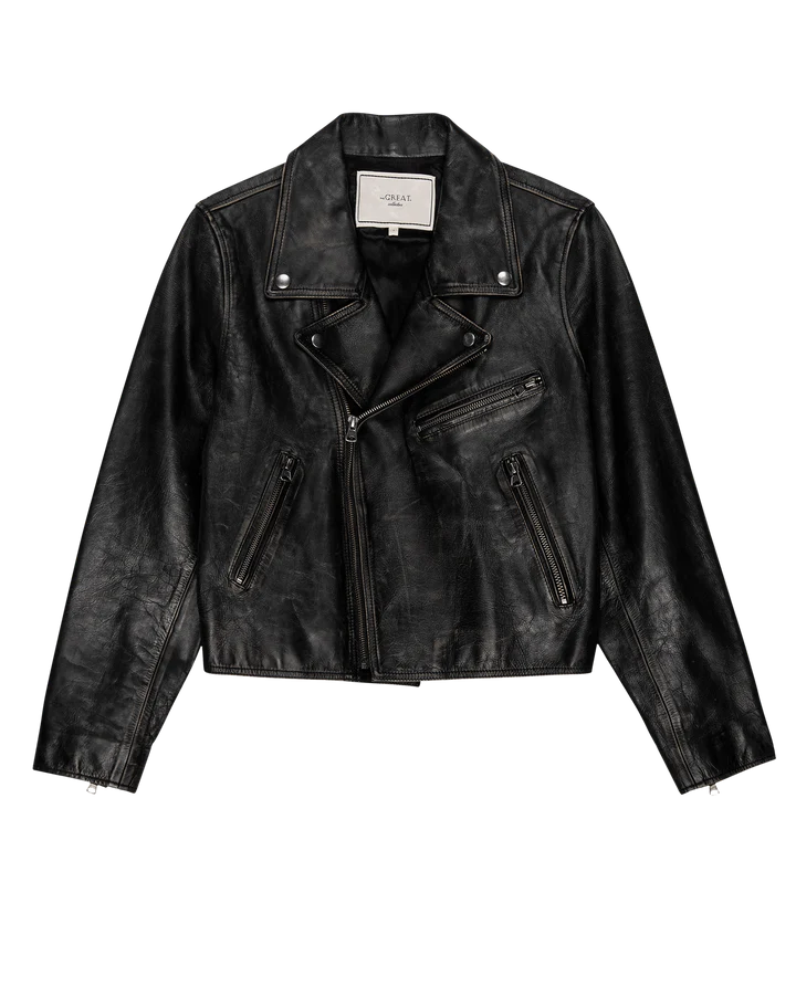 THE PERFECT LEATHER JACKET - WORN BLACK