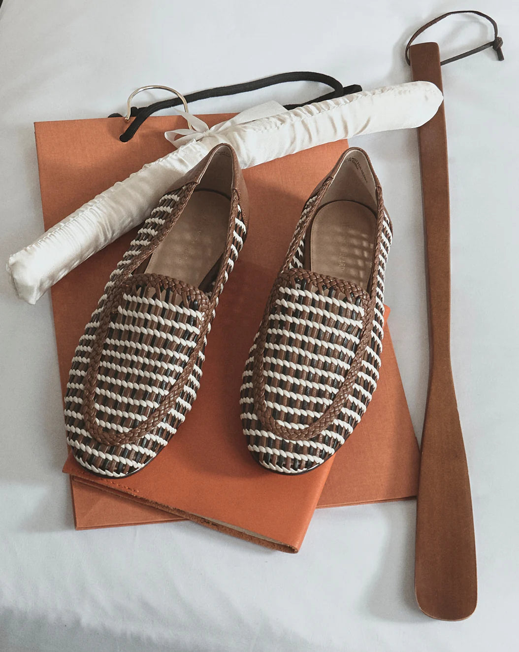 PRILLA WOVEN LEATHER LOAFER - BROWN MULTI