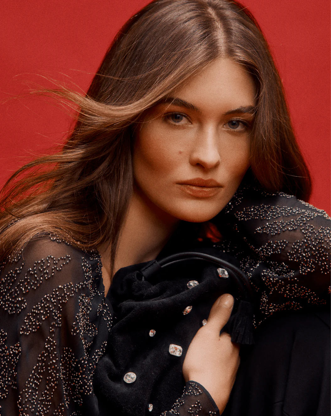 SMALL CRYSTAL VERONICA BEARD STASH BAG - BLACK