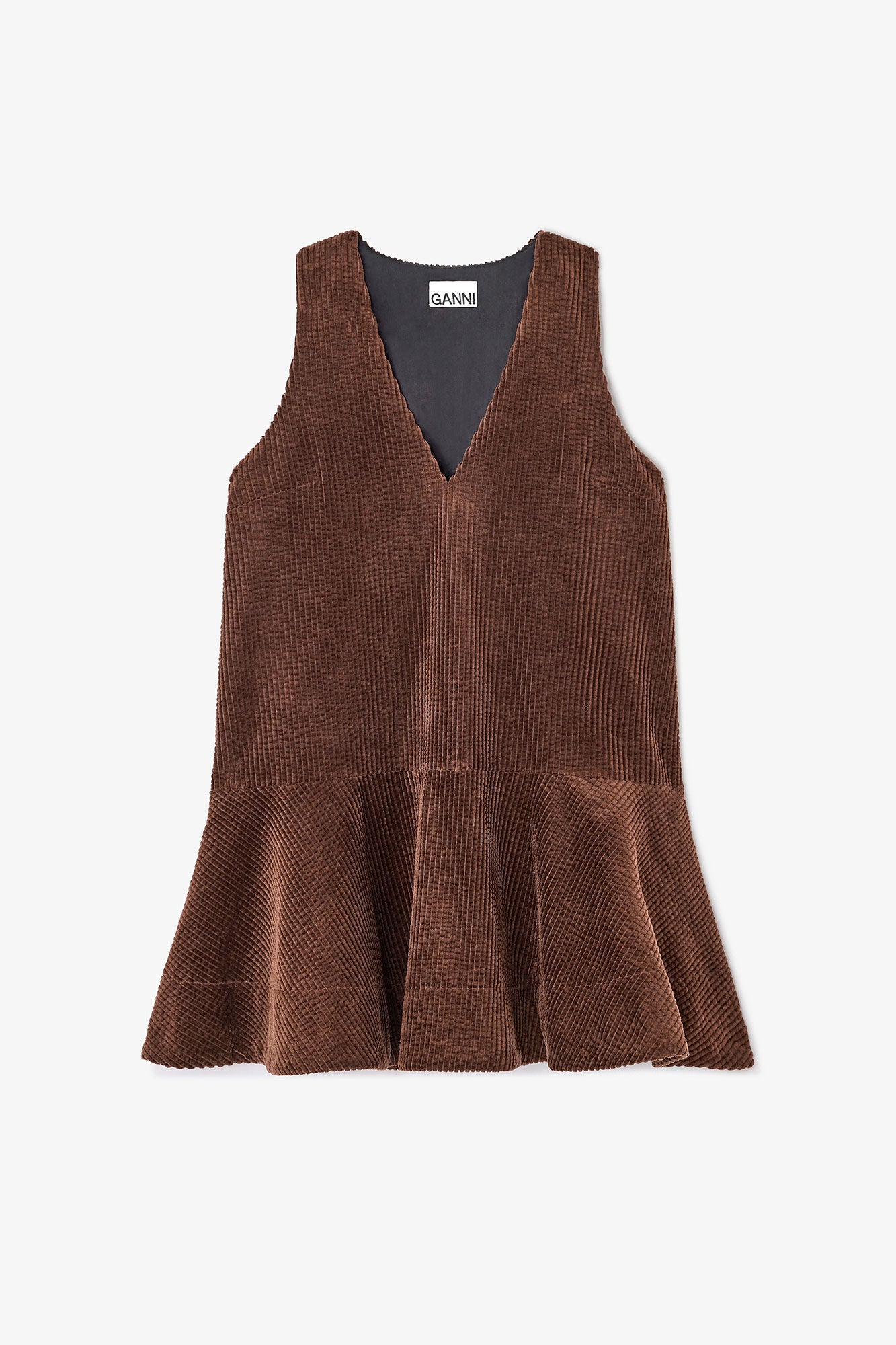 BROWN CORDUROY MINI DRESS