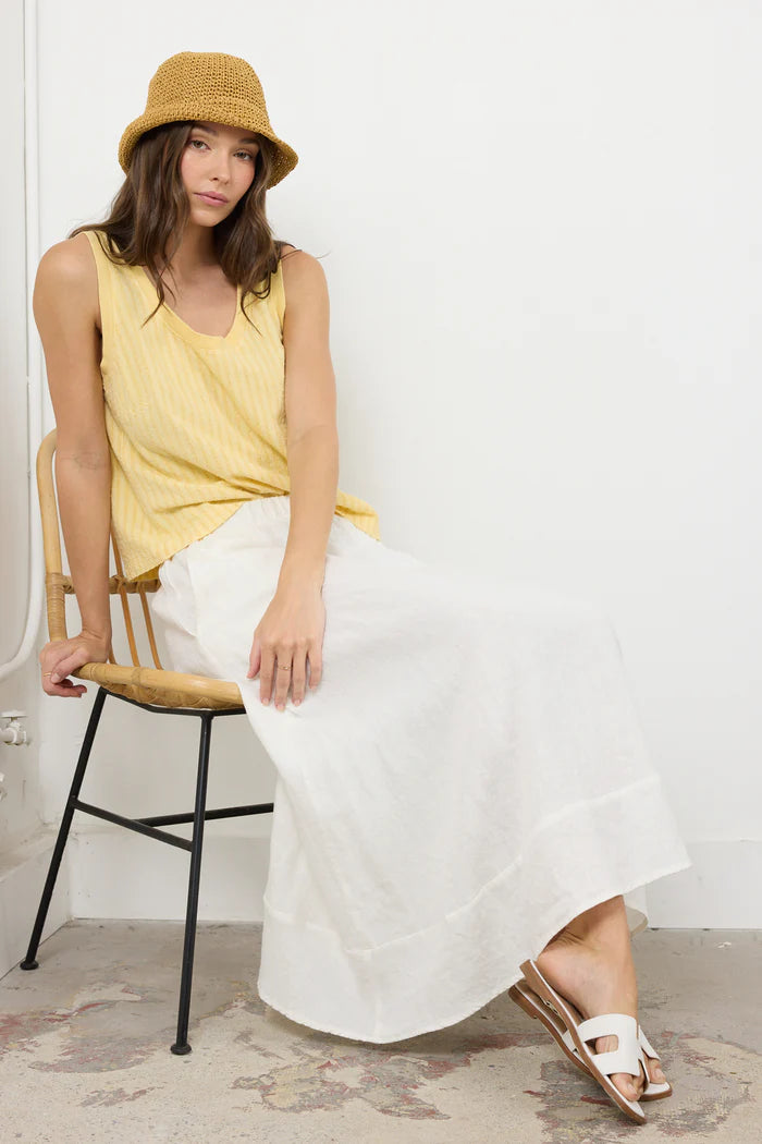 CALA LINEN SKIRT - ECRU