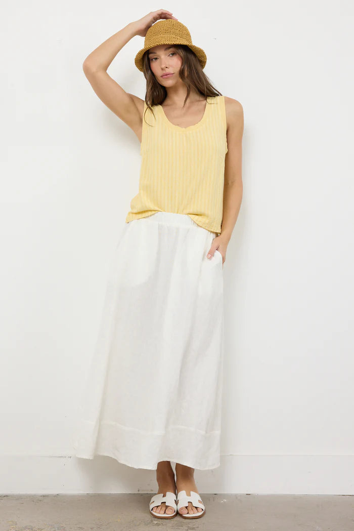 CALA LINEN SKIRT - ECRU