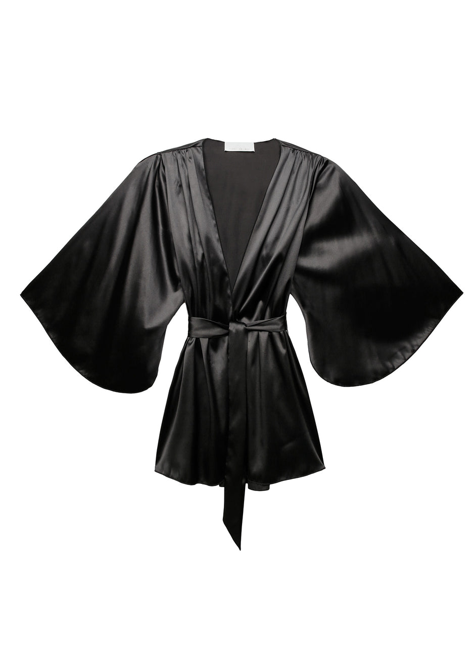 ANGEL SLEEVE SILK ROBE