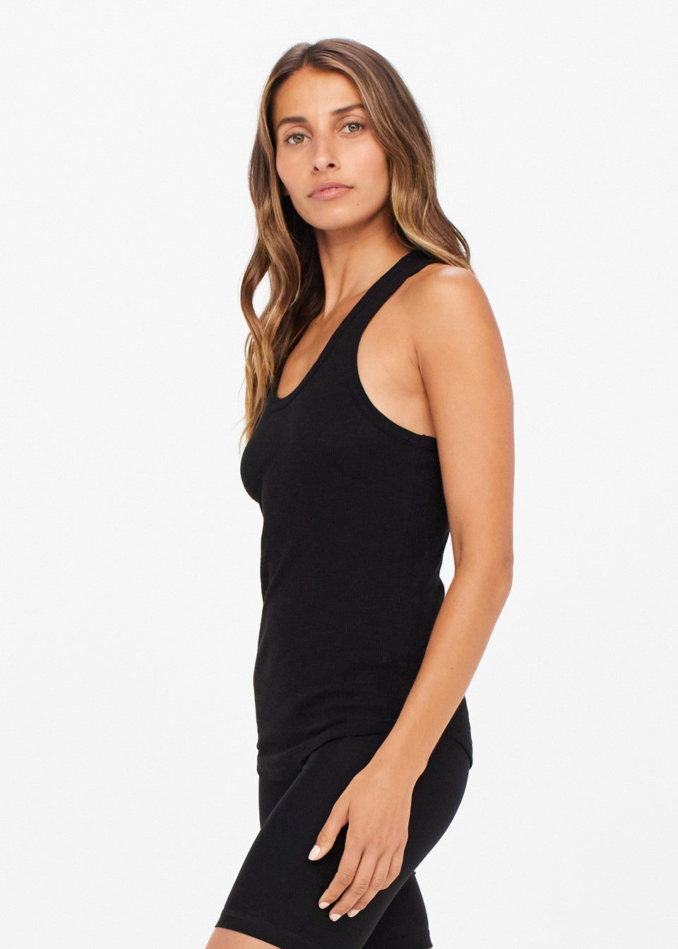 FRANKIE RIB TANK - BLACK