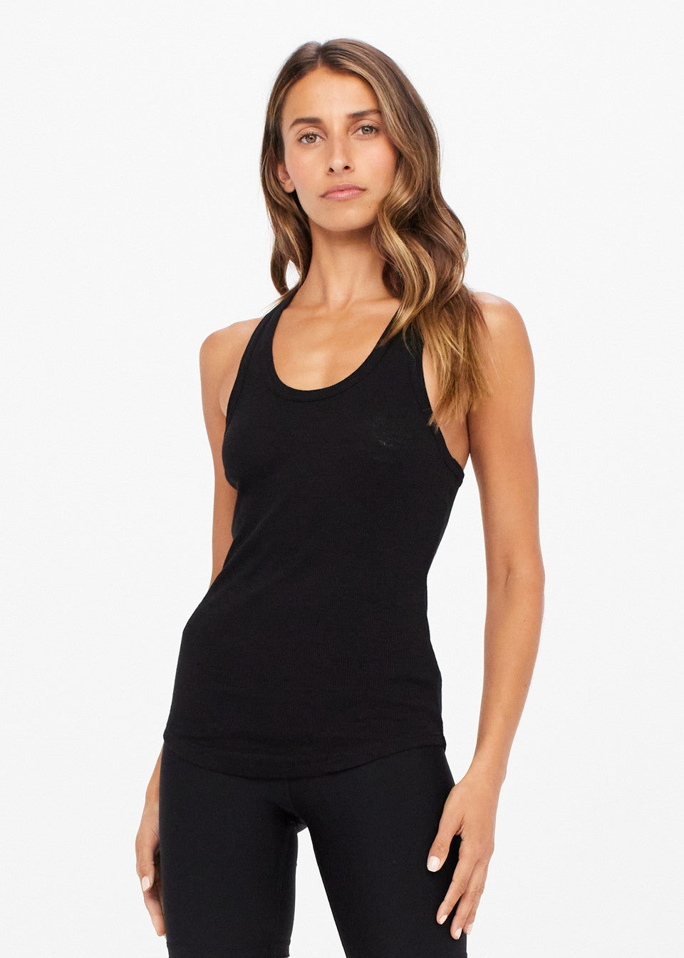 FRANKIE RIB TANK - BLACK