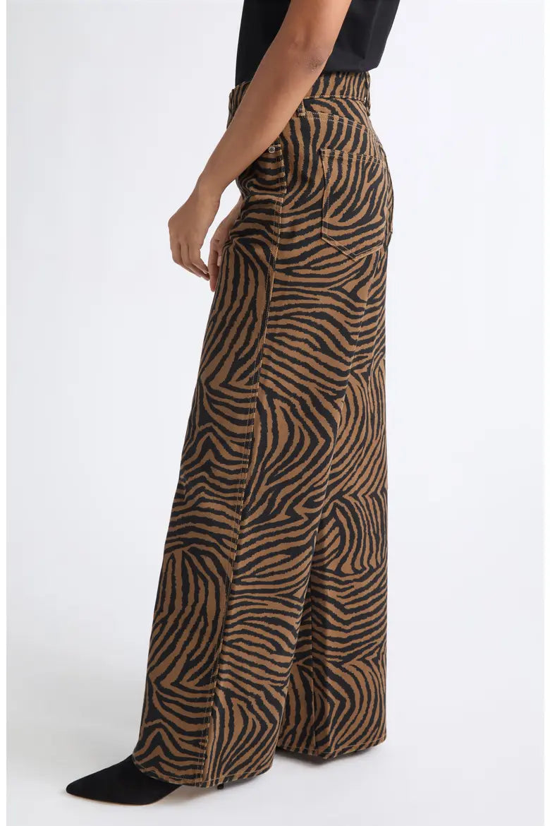 KASEY WIDE LEG JEANS - ZIGER OCHRE BLACK