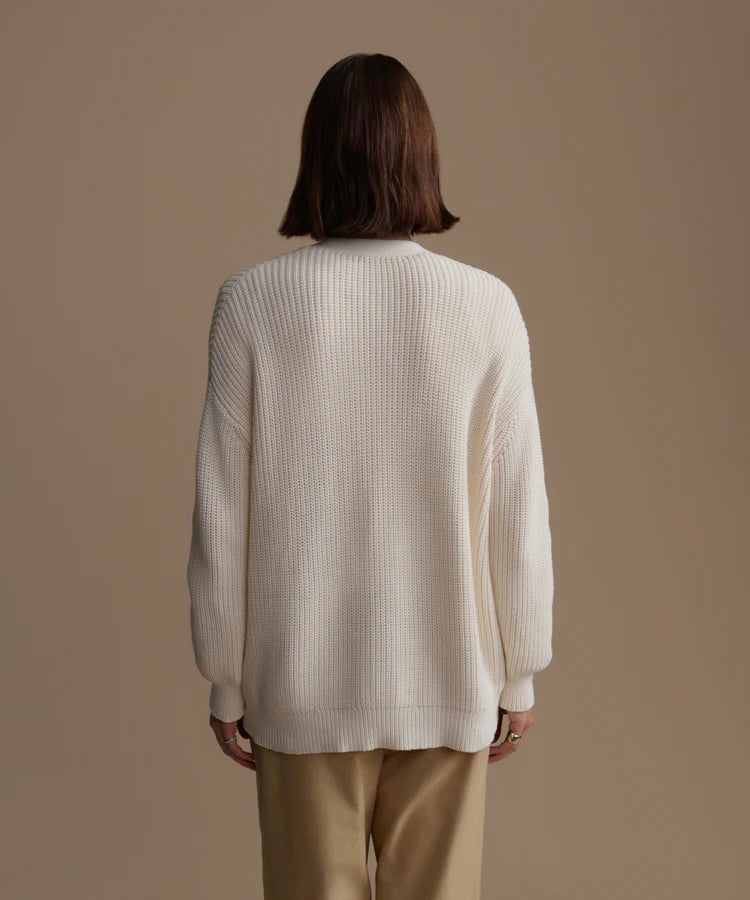 COTTON COCOON CARDIGAN - IVORY