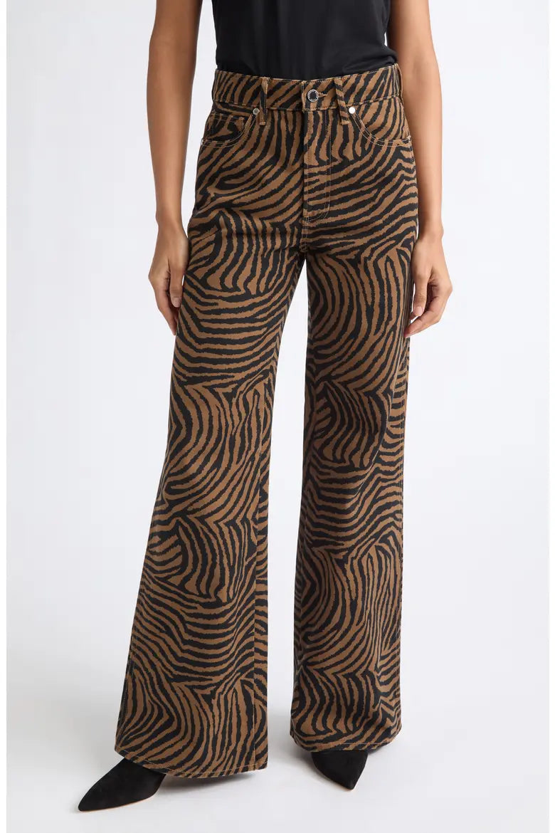 KASEY WIDE LEG JEANS - ZIGER OCHRE BLACK