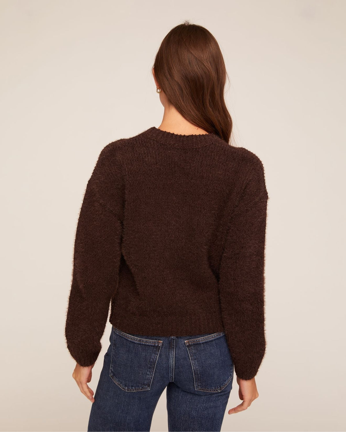 DROP SHOULDER SWEATER - DARK CHESTNUT
