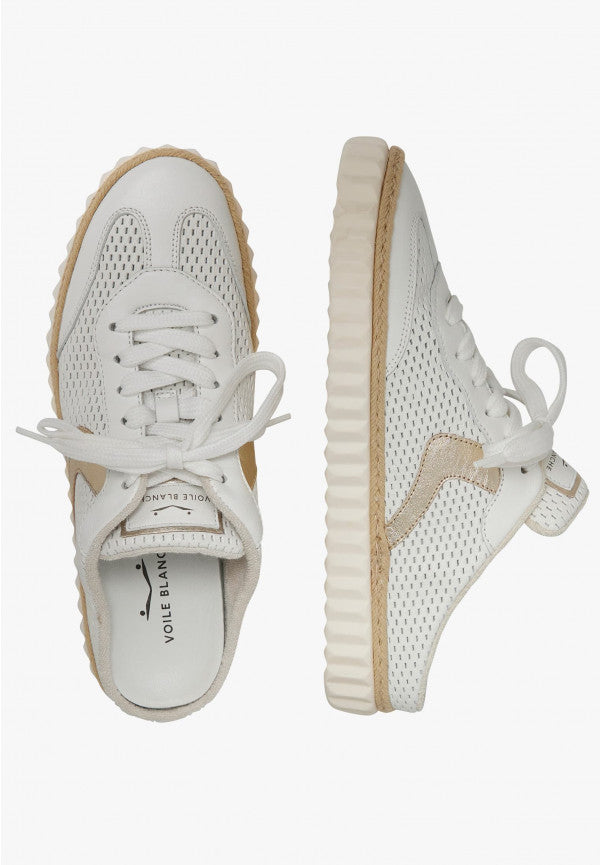 INES MULE - LEATHER SNEAKERS - NAPPA WHITE/PLATINUM