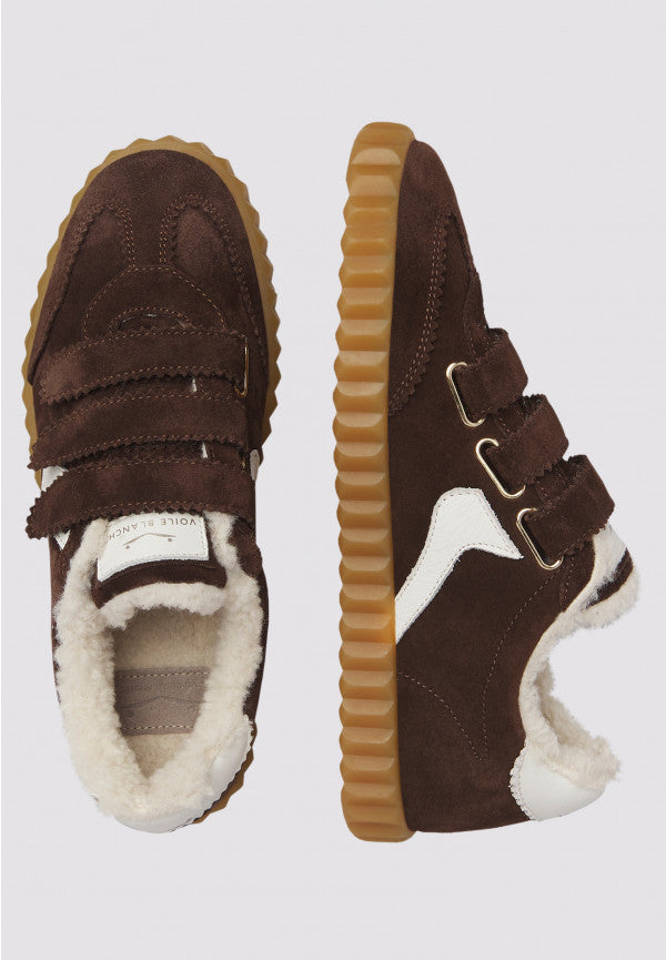 INES FRINGE - WOOL/SUEDE - CHOCOLATE