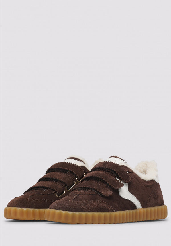 INES FRINGE - WOOL/SUEDE - CHOCOLATE