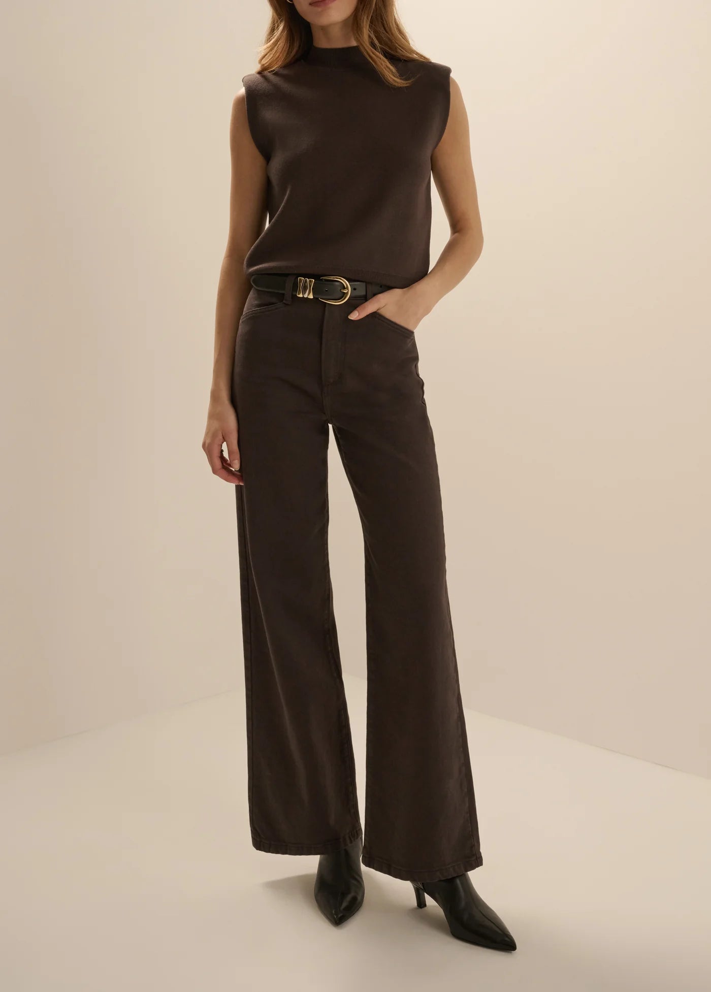THE MISCHA WIDE LEG - ESPRESSO