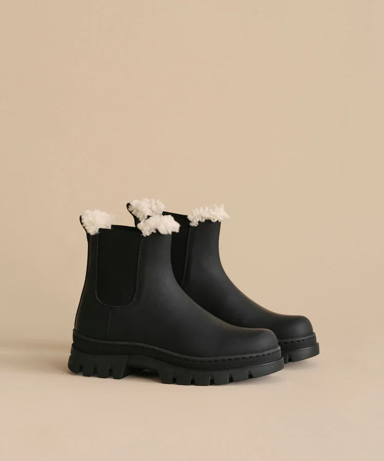 LEATHER HIGHLAND BOOT - BLACK