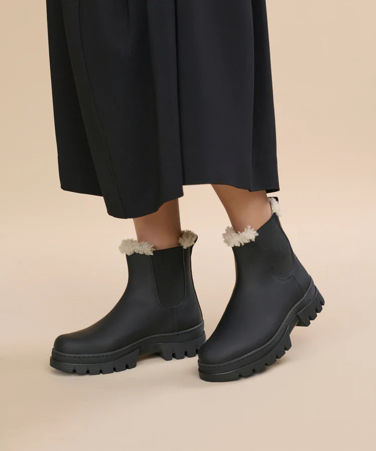 LEATHER HIGHLAND BOOT - BLACK