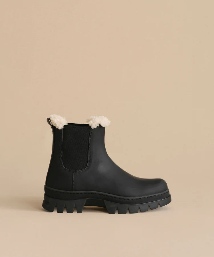 LEATHER HIGHLAND BOOT - BLACK
