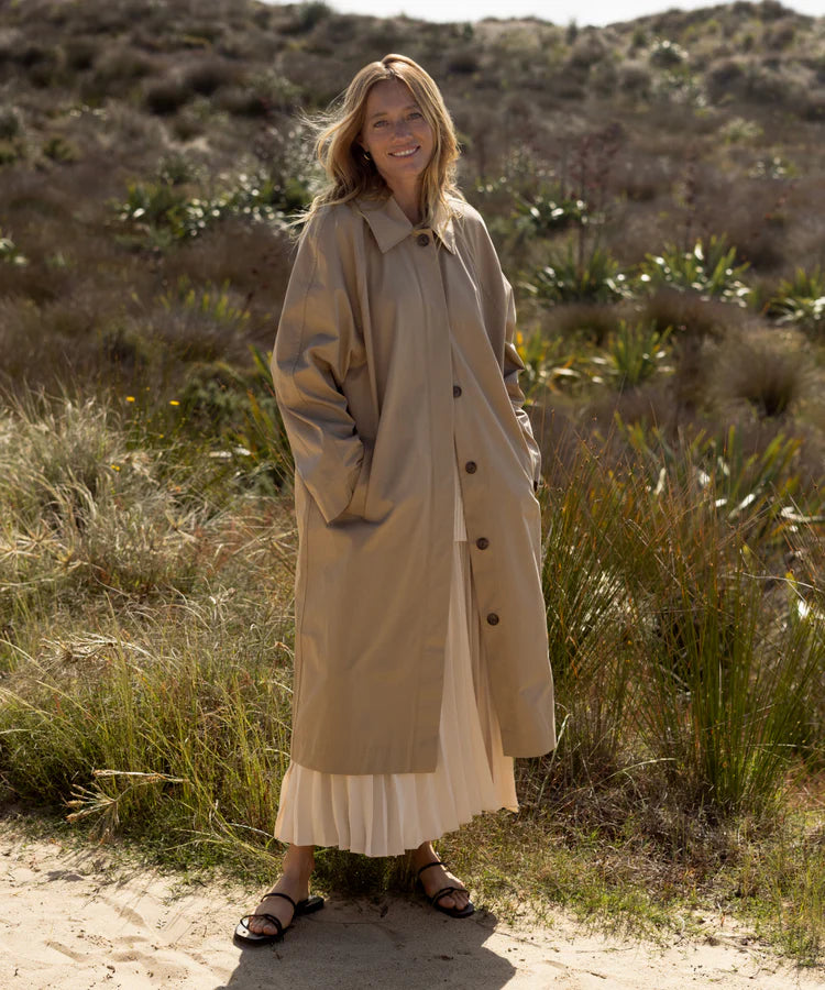 LEO TRENCH COAT - DARK KHAKI