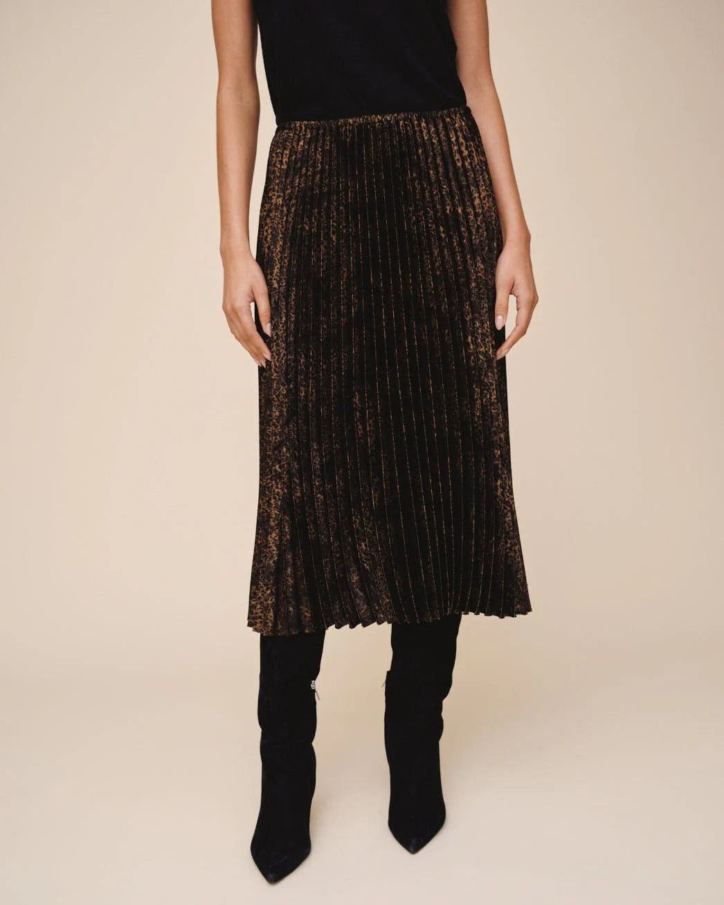 PLEATED SKIRT - MICRO LEOPARD