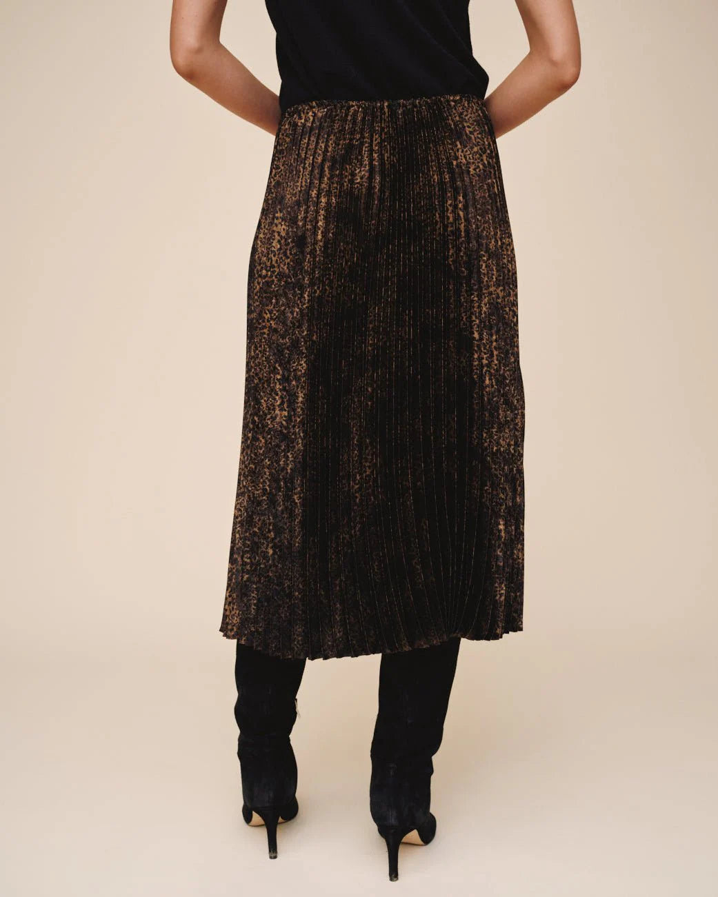 PLEATED SKIRT - MICRO LEOPARD