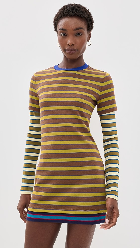 DILLON DRESS - CIGAR/SONOMA STRIPE